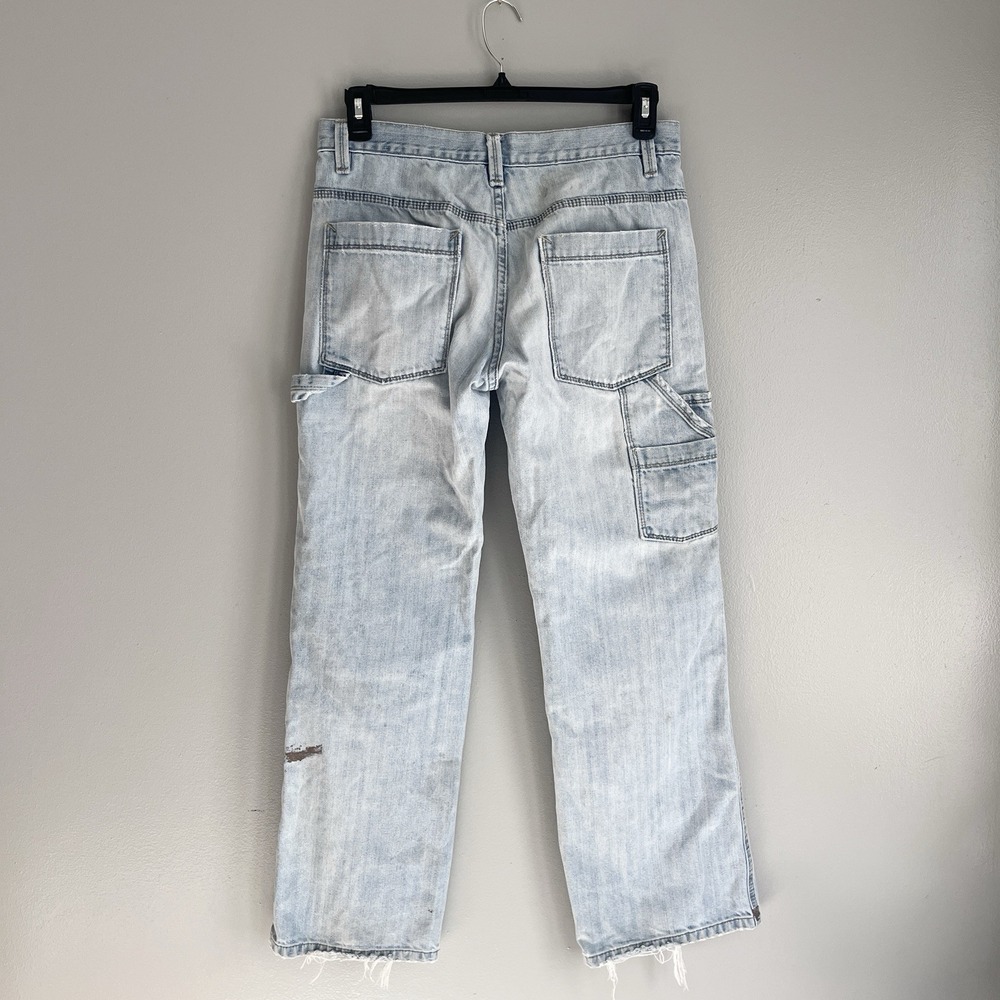 Old Navy Loose Painter Jeans Carpenter Baggy Y2K Light Wash Measure 32x30 *Flaws